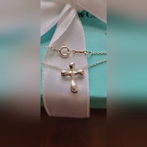 Tiffany & Co Elsa Peretti Small Cross 16.5" Necklace - Authentic